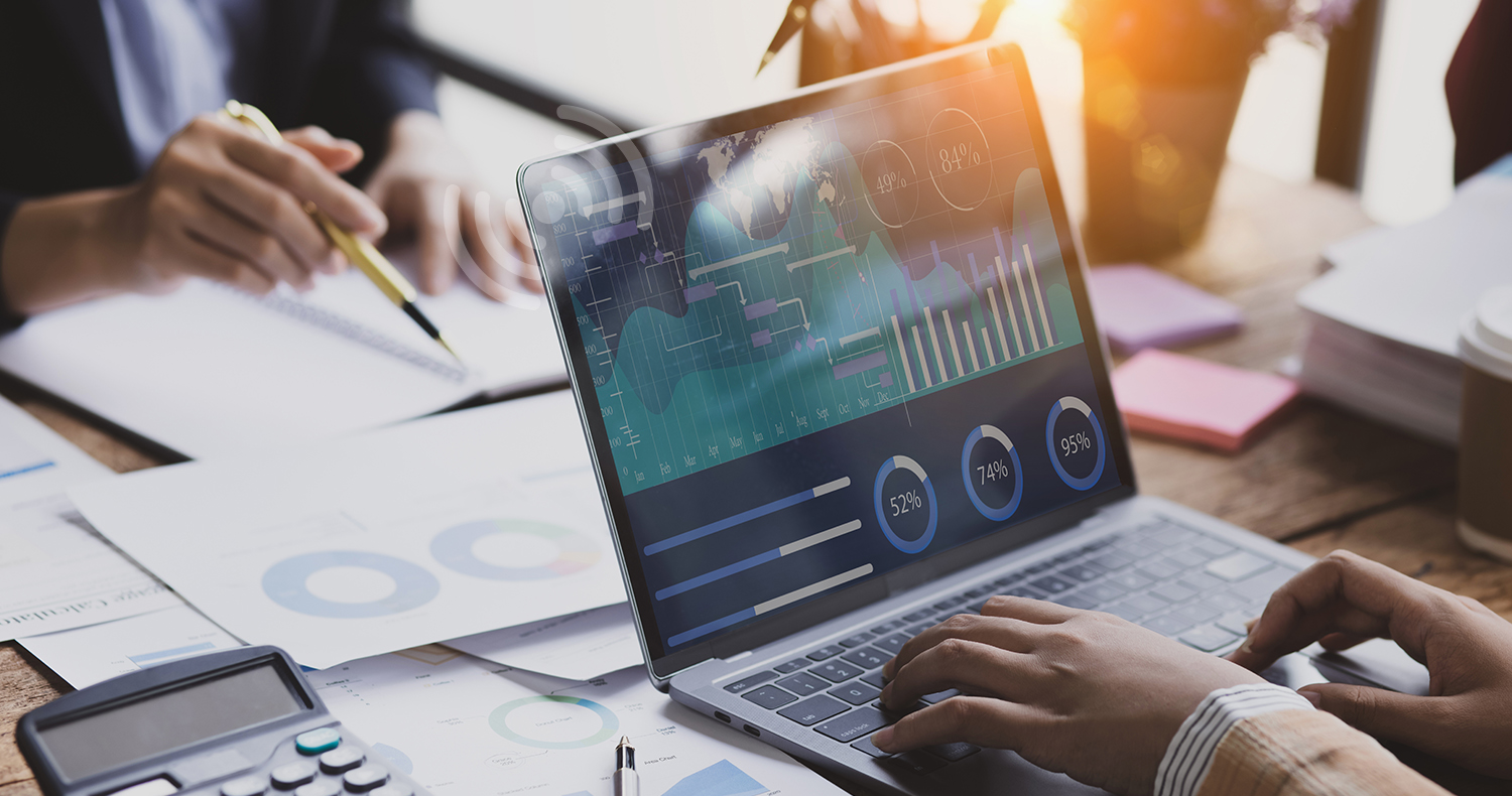 Technology and financial advisory services concept.