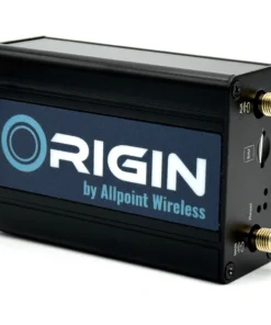 Front view of industrial-grade router showing Origin by Allpoint Wireless logo.