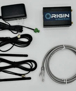 Industrial-grade Allpoint Wireless Origin router with accessories