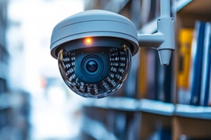 cctv camera installed in an book store